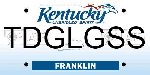 TDGLGSS Kentucky License Plate