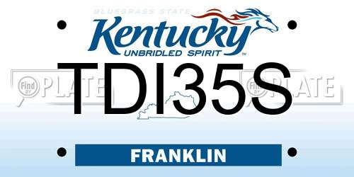 TDI35S Kentucky License Plate
