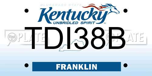 TDI38B Kentucky License Plate