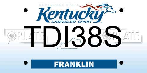 TDI38S Kentucky License Plate