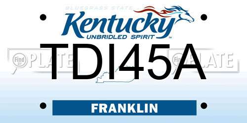 TDI45A Kentucky License Plate