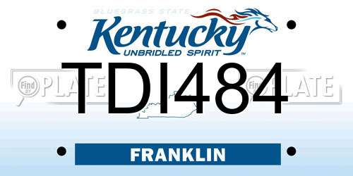 TDI484 Kentucky License Plate