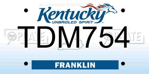 TDM754 Kentucky License Plate