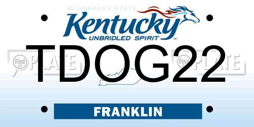 TDOG22 Kentucky License Plate