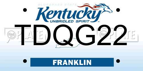 TDQG22 Kentucky License Plate