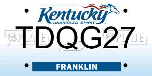 TDQG27 Kentucky License Plate