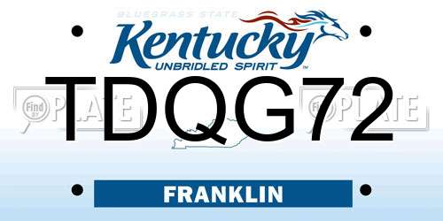 TDQG72 Kentucky License Plate