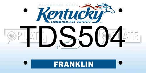 TDS504 Kentucky License Plate