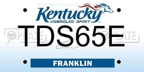 TDS65E Kentucky License Plate