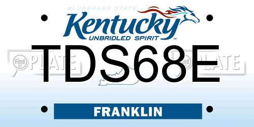 TDS68E Kentucky License Plate