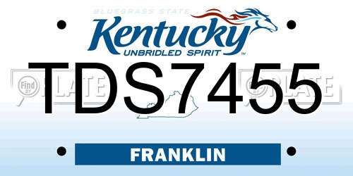 TDS7455 Kentucky License Plate