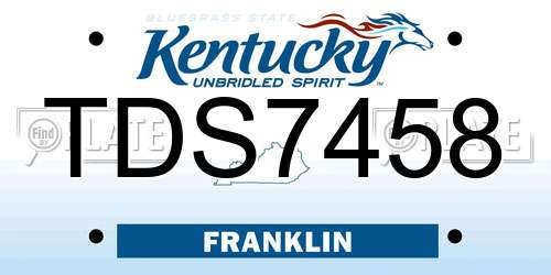 TDS7458 Kentucky License Plate