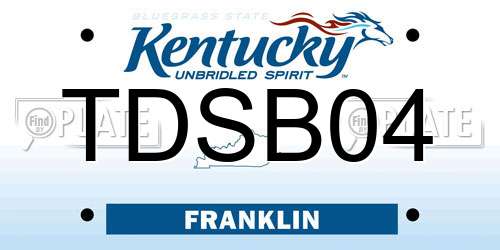 TDSB04 Kentucky License Plate