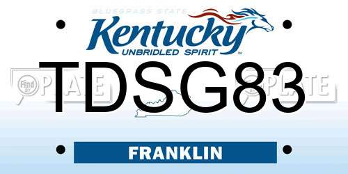TDSG83 Kentucky License Plate