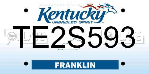 TE2S593 Kentucky License Plate