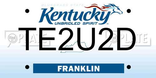 TE2U2D Kentucky License Plate