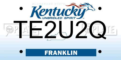 TE2U2Q Kentucky License Plate