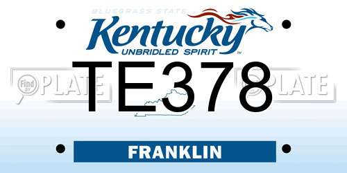 TE378 Kentucky License Plate