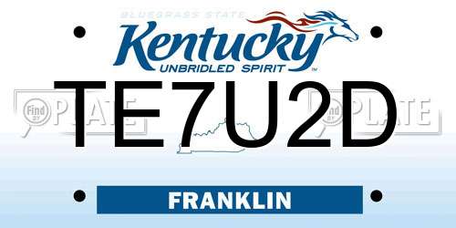 TE7U2D Kentucky License Plate
