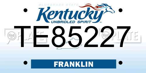 TE85227 Kentucky License Plate