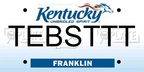 TEBSTTT Kentucky License Plate
