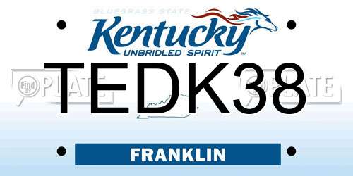 TEDK38 Kentucky License Plate