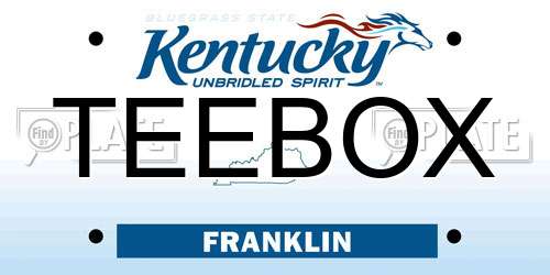 TEEBOX Kentucky License Plate