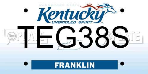 TEG38S Kentucky License Plate