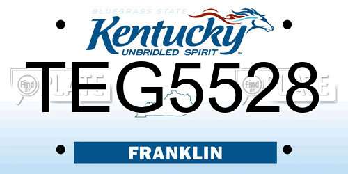 TEG5528 Kentucky License Plate