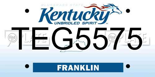 TEG5575 Kentucky License Plate