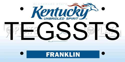 TEGSSTS Kentucky License Plate