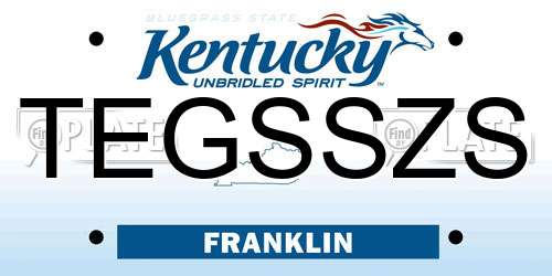TEGSSZS Kentucky License Plate