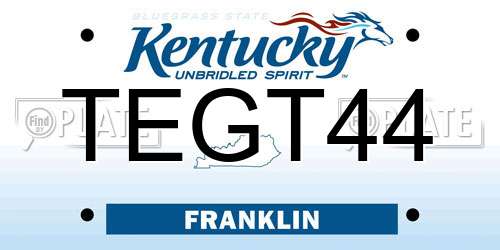 TEGT44 Kentucky License Plate