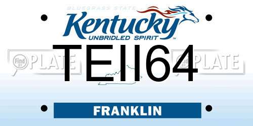TEII64 Kentucky License Plate