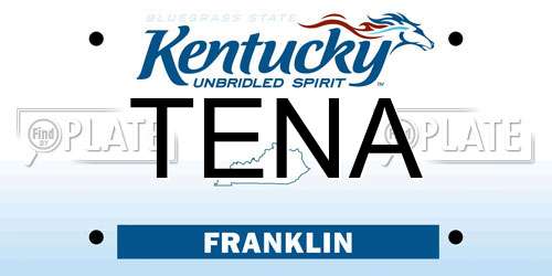 TENA Kentucky License Plate