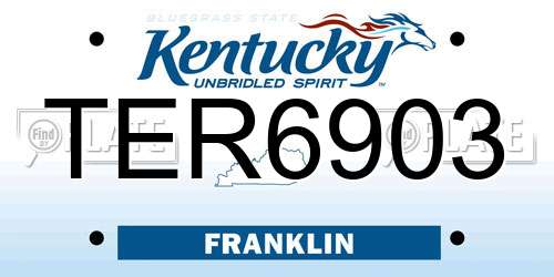 TER6903 Kentucky License Plate