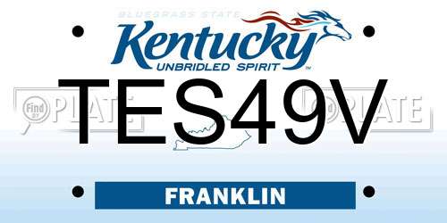 TES49V Kentucky License Plate
