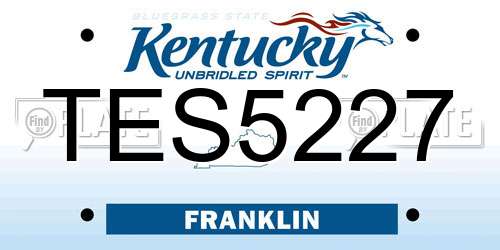 TES5227 Kentucky License Plate
