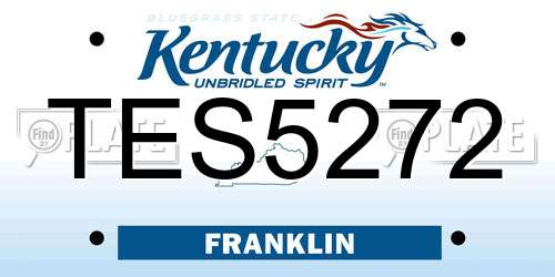 TES5272 Kentucky License Plate
