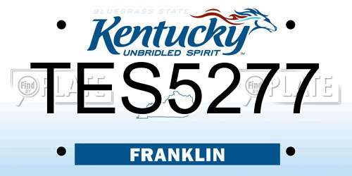 TES5277 Kentucky License Plate