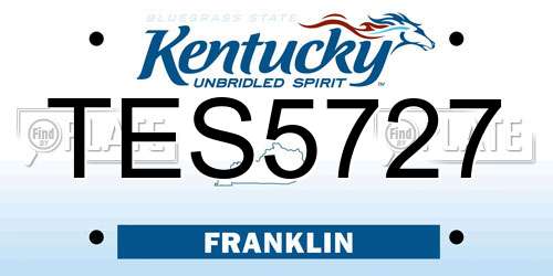 TES5727 Kentucky License Plate