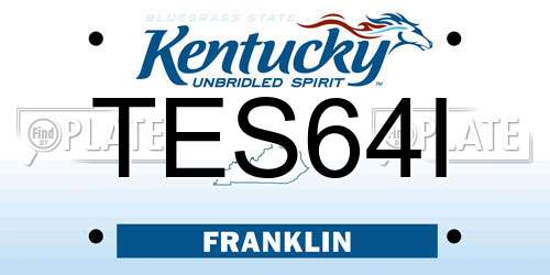 TES64I Kentucky License Plate