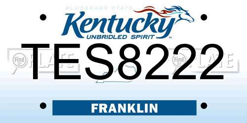 TES8222 Kentucky License Plate