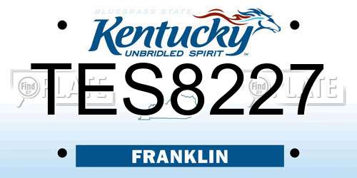TES8227 Kentucky License Plate