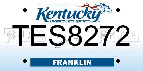 TES8272 Kentucky License Plate