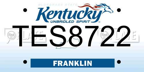 TES8722 Kentucky License Plate
