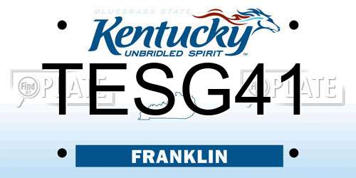 TESG41 Kentucky License Plate