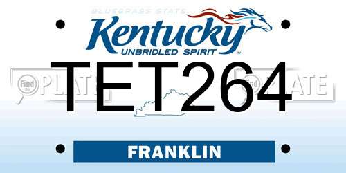 TET264 Kentucky License Plate