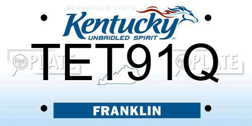 TET91Q Kentucky License Plate
