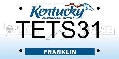 TETS31 Kentucky License Plate